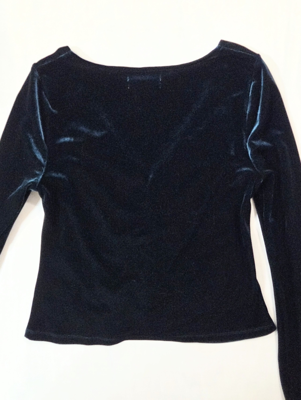 Urban Outfitters Green Velvet Ruched V-Neck Blouse Medium|Whimsigoth Fairy Moody - Picture 4 of 6
